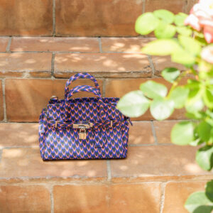 Bolso estampado Rosalie XXS azul, rosa y negro